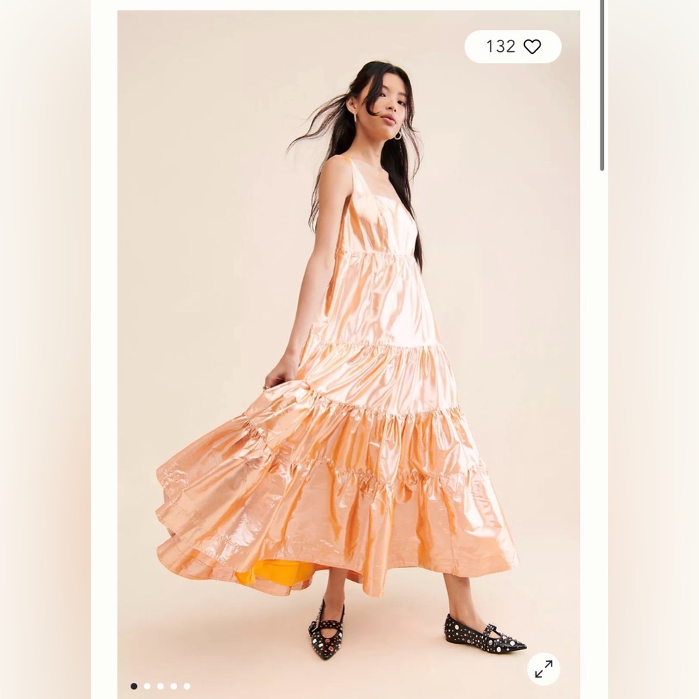 Free people  Let me be maxi tiered shimmer dress